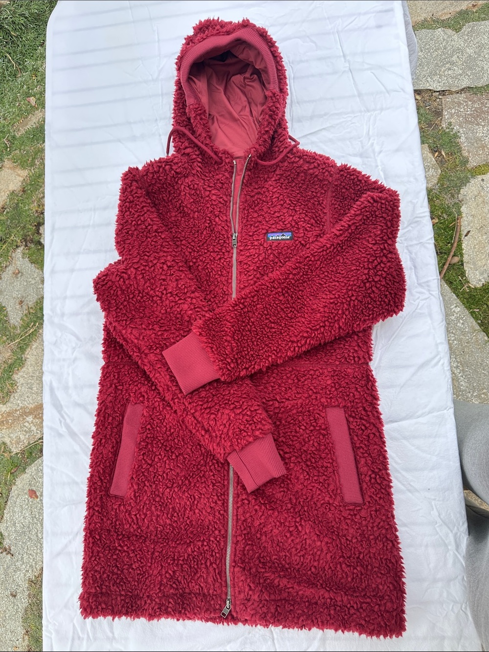 Patagonia Lonesome Mesa Red fleece Hooded Zip Jacket
